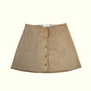 Kendall And Kylie Womens, A Line Skirt Brown‎ Mini Lined Snap Buttons Small nice